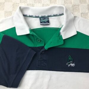 Vintage Y2K Shady Ltd Polo Shirt Mens Medium Colorblock Stripe Hip Hop Eminem *